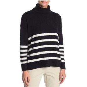 Vince Camuto Stripe Turtleneck Sweater (Petite)